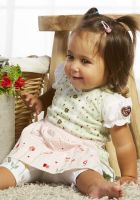 Florales Baby-Dirndl Florie in Mint und Rosa - Bondi Kinderdirndl 