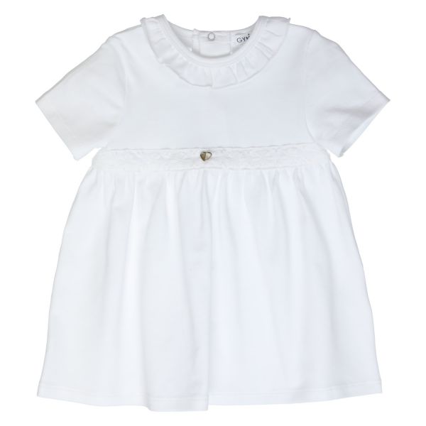Kurzes und schlichtes Taufkleid in Weiß für Baby Mädchen von GYMP