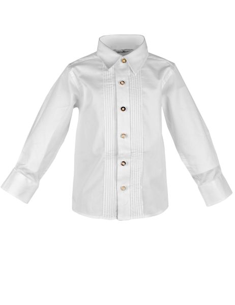 Langarm Trachtenhemd "Marcel" für Baby und Jungen in Weiß - Almsach Trachten.