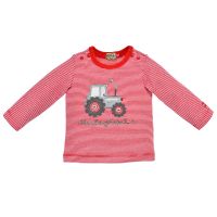 Baby Trachten-Shirt Traktor - langarm, rot-weiß-geringelt, Bondi Trachten 