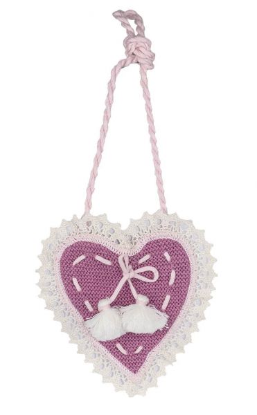 Herzförmige Kinder-Tasche "Nadine" in Rosa - Trachtentasche fürs Baby von Creazioni Chic