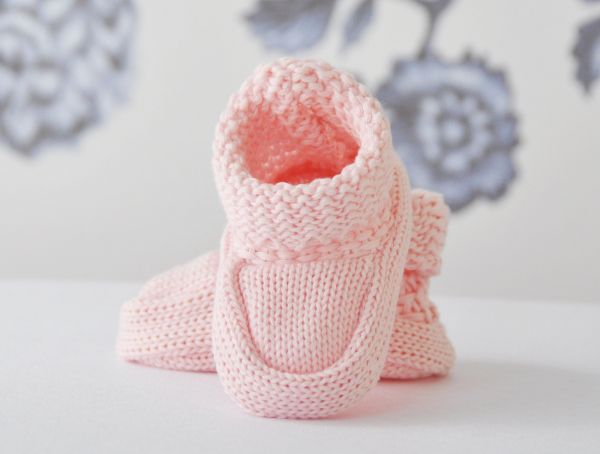 Strick-Baby-Schuhe Sweetie in Rosa - Taufschuhe von Lilly