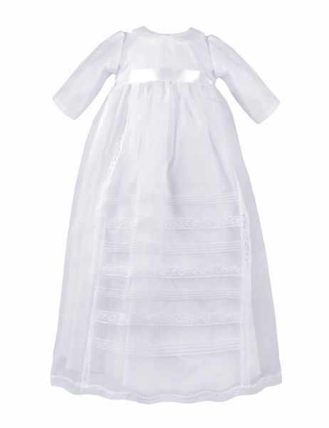Langes Designer Taufkleid Sunny in Weiß - perfekt für Mädchen und Jungen Taufe - Une Hautre Couture 