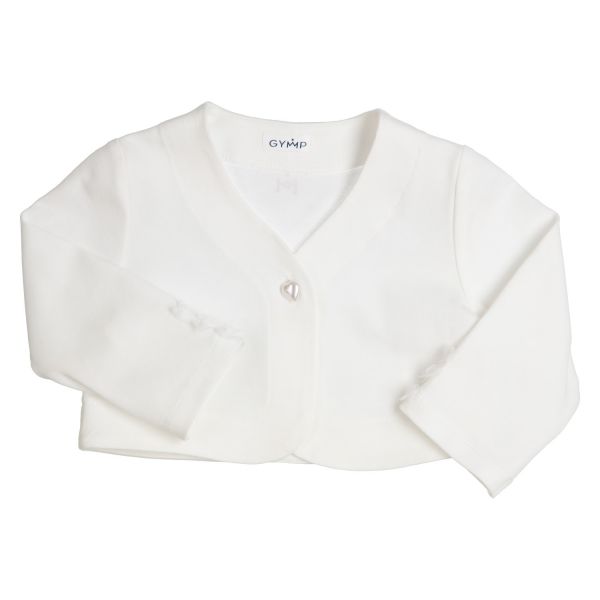 Elegante Jacke im Bolero Stil für Baby Mädchen Taufe in Weiß - Taufjacke von GYMP