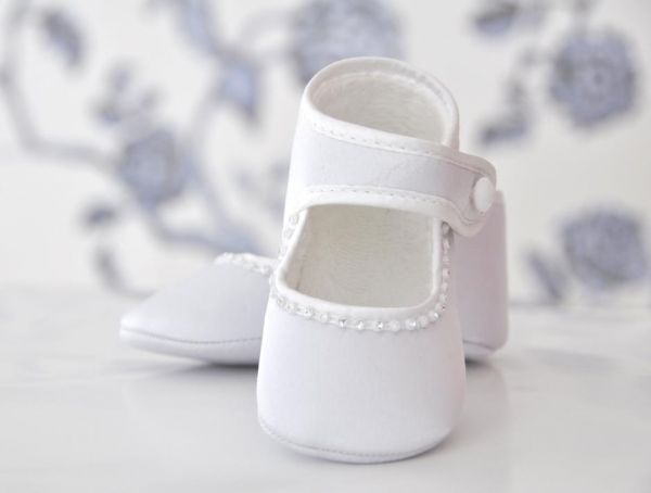 Taufschuhe in Weiß von Lilly - Baby-Schuhe aus weißem Satin