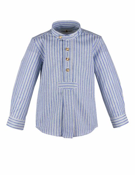 Langarm Trachtenhemd "Markus" für Baby und Jungen in Hellblau, Blau und Weiß von Almsach