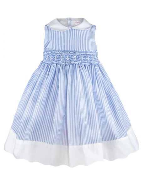Taufkleid Flora: kurz, modern, elegant in Hellblau und Weiß - Kidiwi Baby-Kleid für Sommer-Taufe