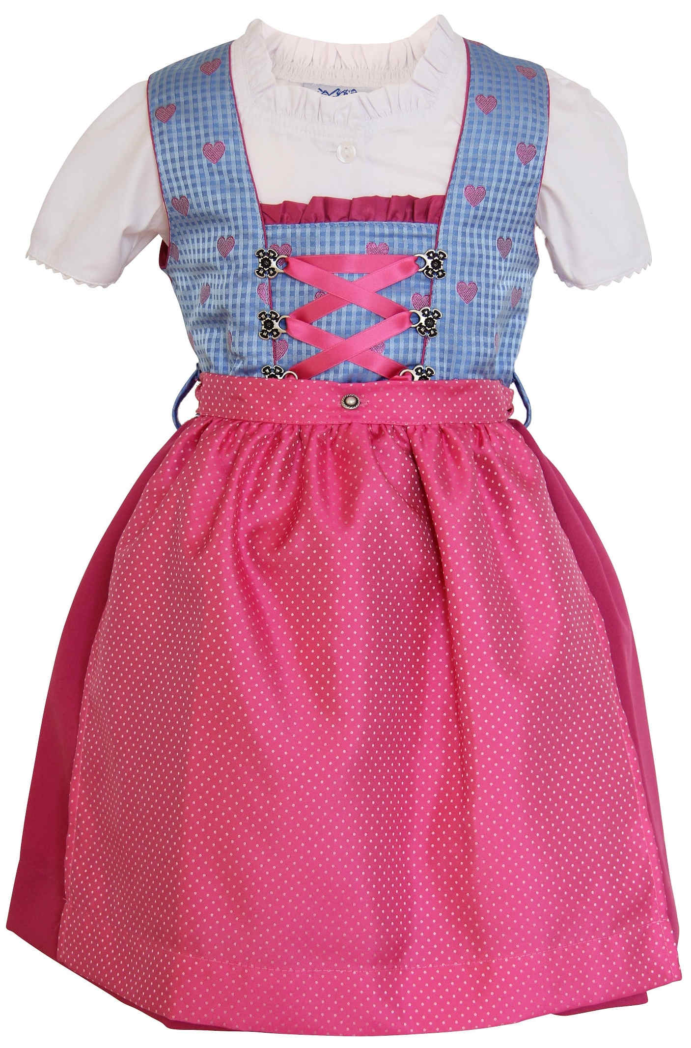 , pink PINK Isar-Trachten Mädchen Kinderdirndl mit Bluse pink 