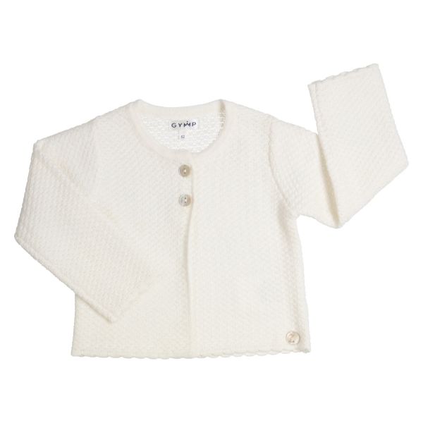 Tauf-Jacke in Weiß für Baby Mädchen - Strick-Jacke für Mädchen Taufe von GYMP